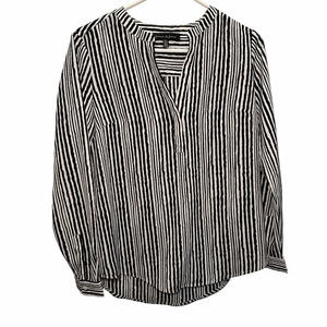 Jasmine & Juliana Black & White Striped Blouse Size Small